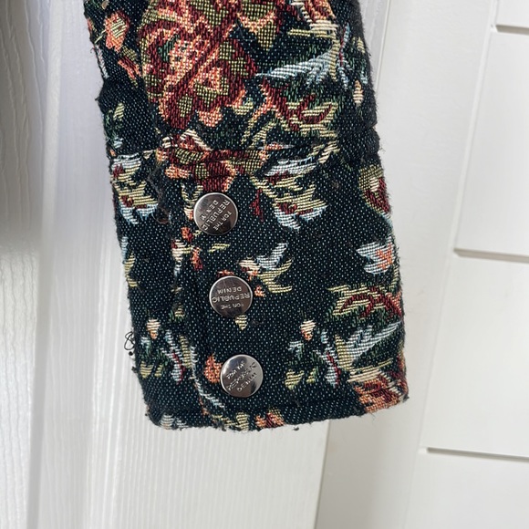 FOR THE REPUBLIC ☠️ tapestry quilted lined bomber jacket - Picture 3 of 8